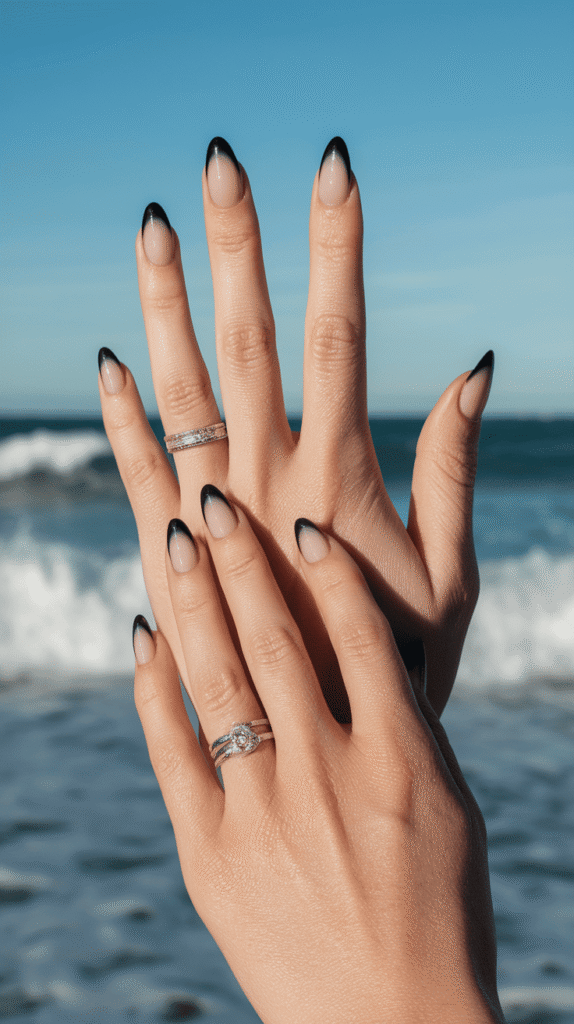 black summer nails