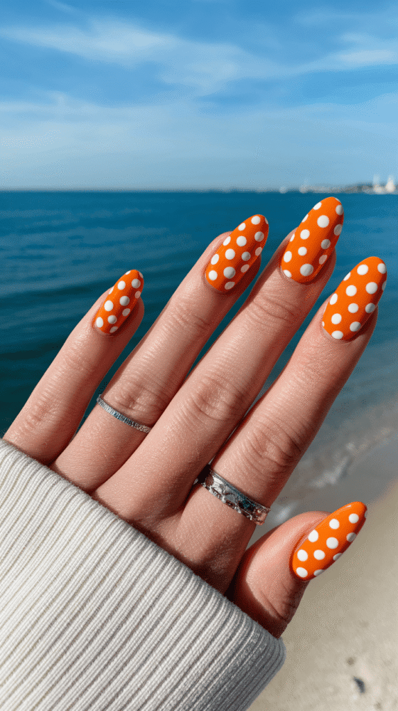 orange summer nails