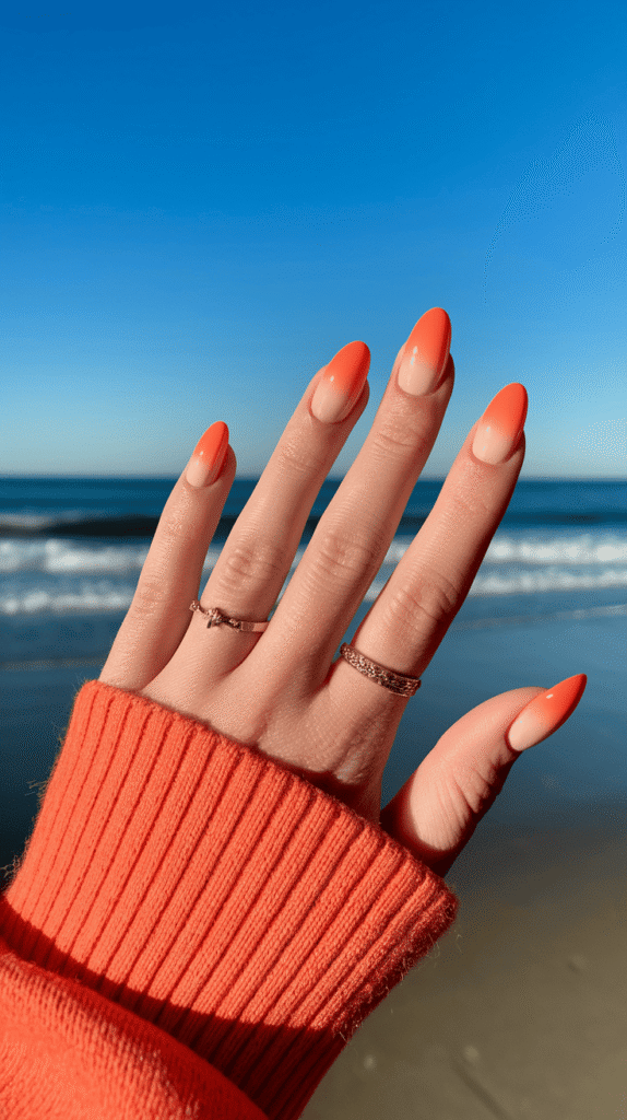orange summer nails