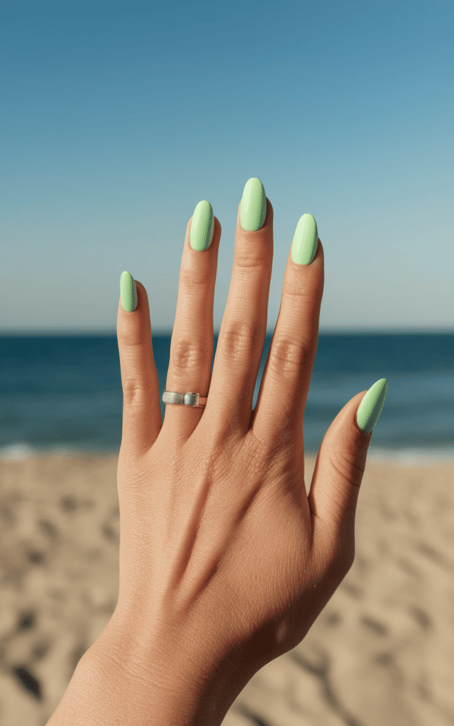green summer nails