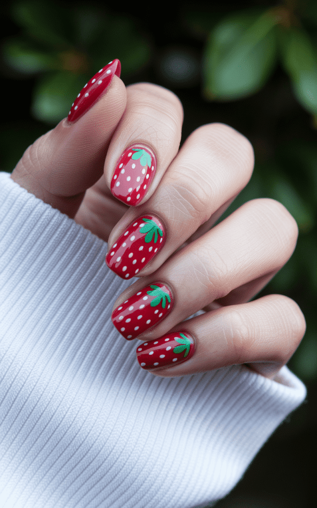 red summer nails