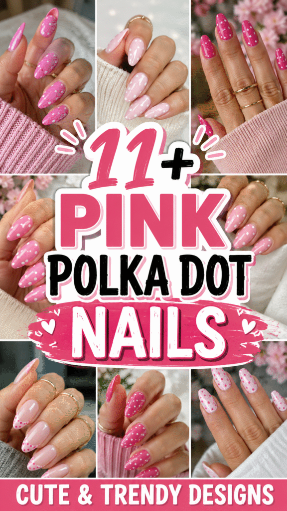 Pink Polka Dot Nails