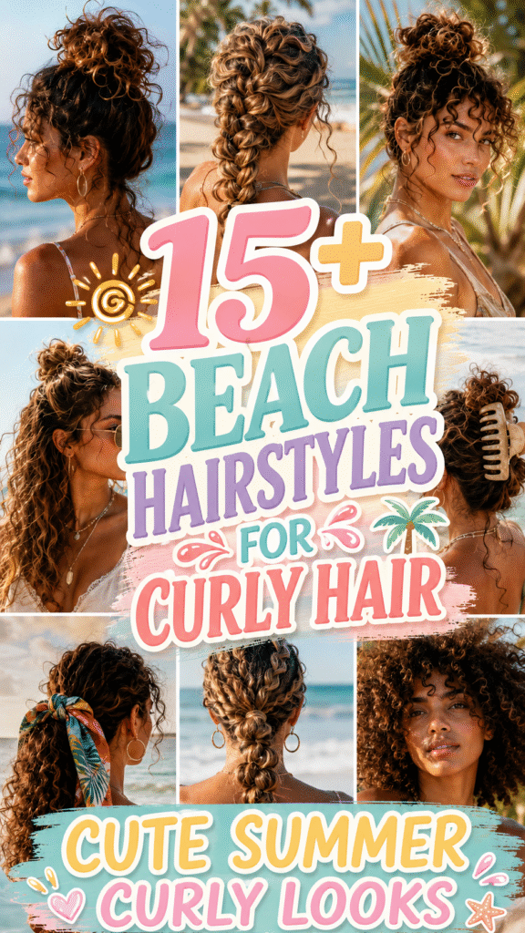 beach hairstyles for curly hair
