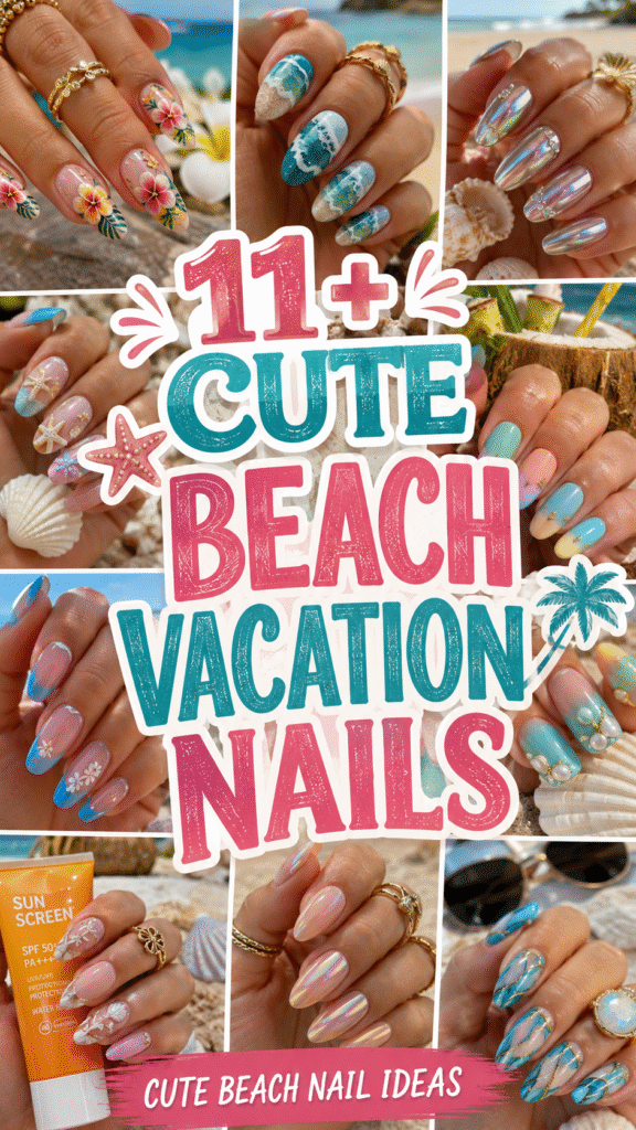 Cute Beach Vacation Nails