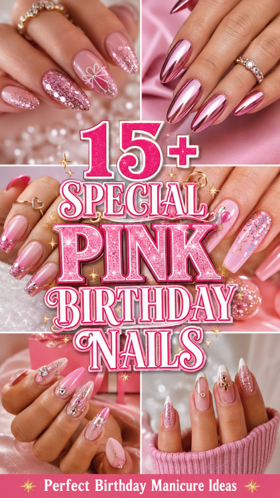 Pink Birthday Nails