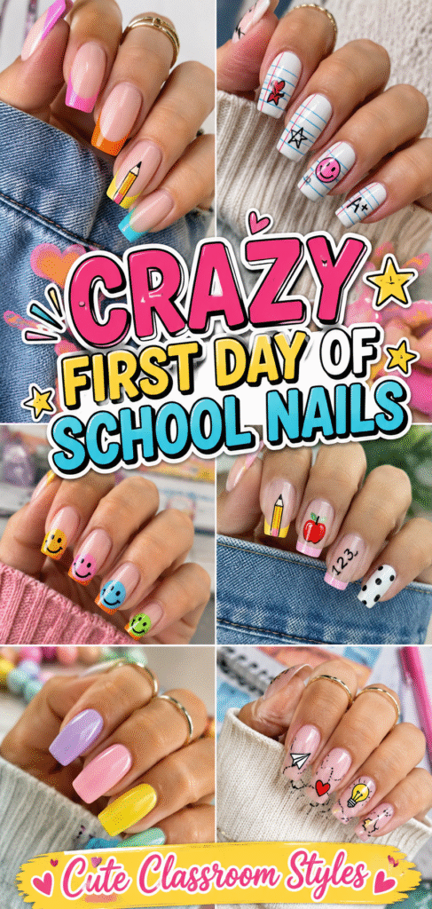 Creative First Day Of School Nails