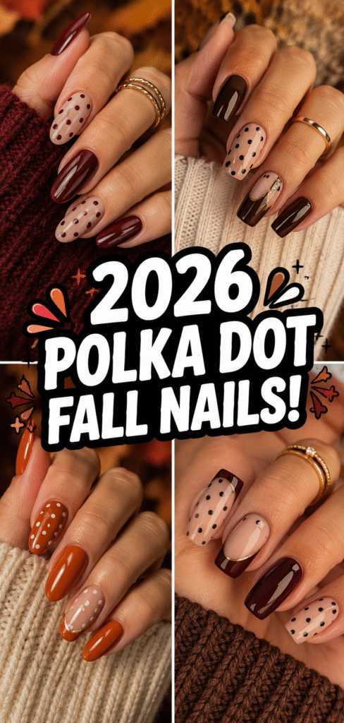 Polka Dots Fall Nails