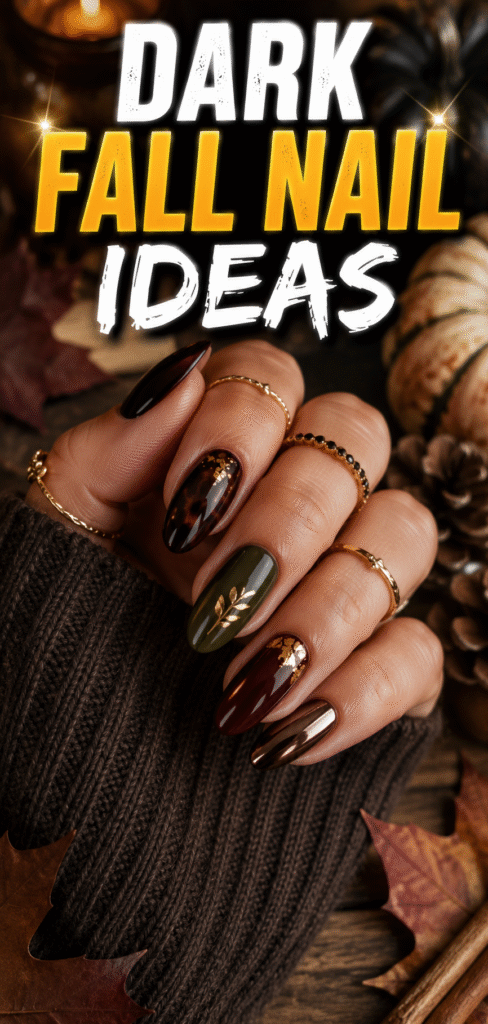 Dark fall nails
