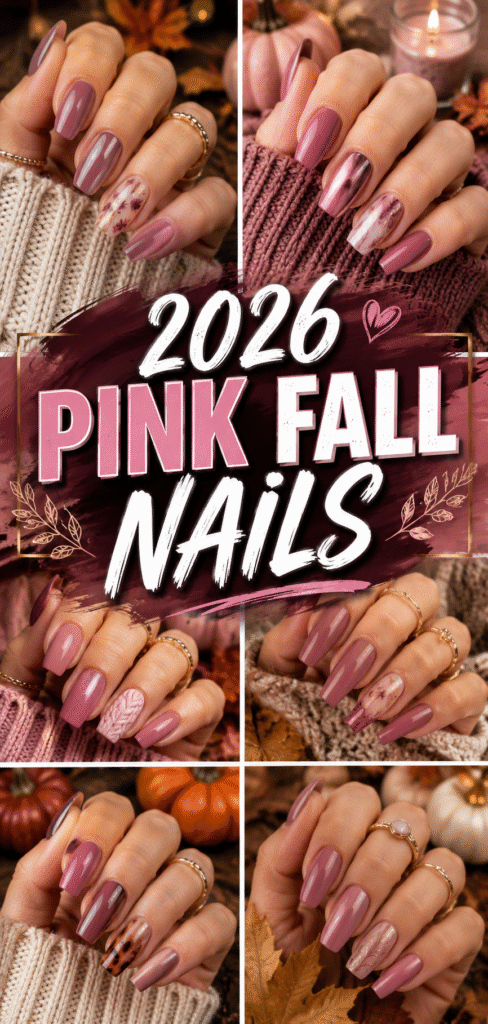 pink fall nails