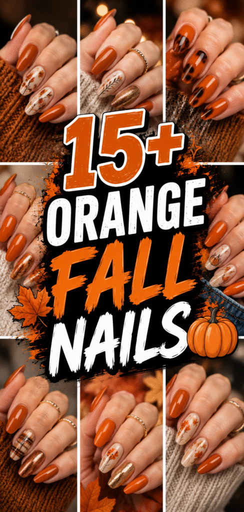Orange Fall Nails