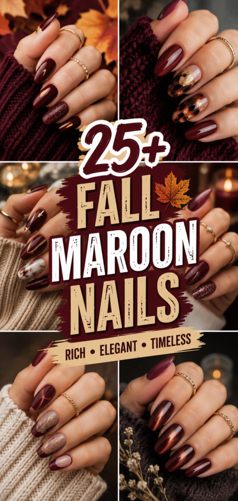 Maroon Nails
