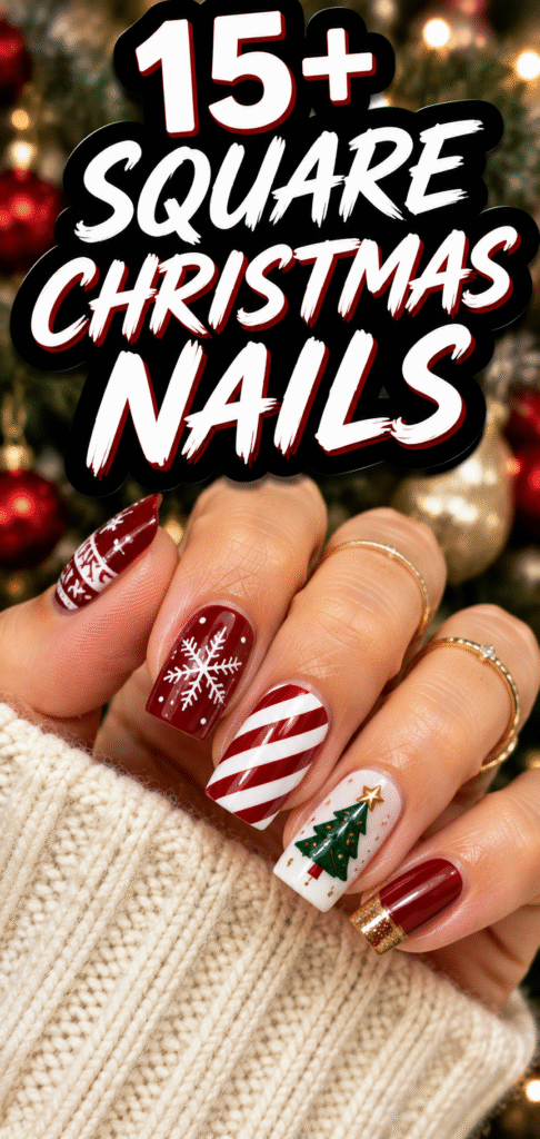Square Christmas Nails