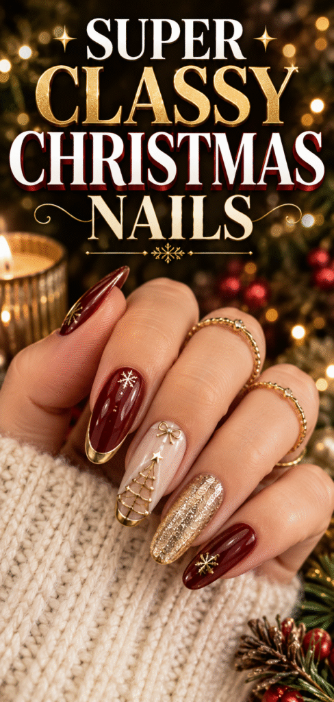 Classy Christmas Nails