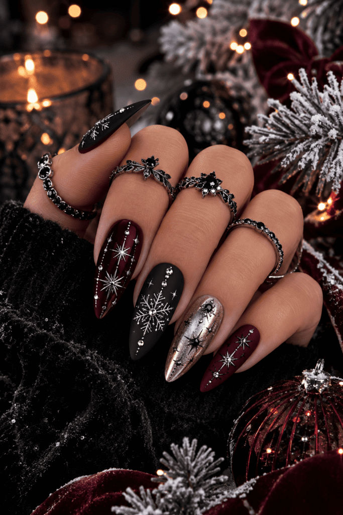 goth christmas nails