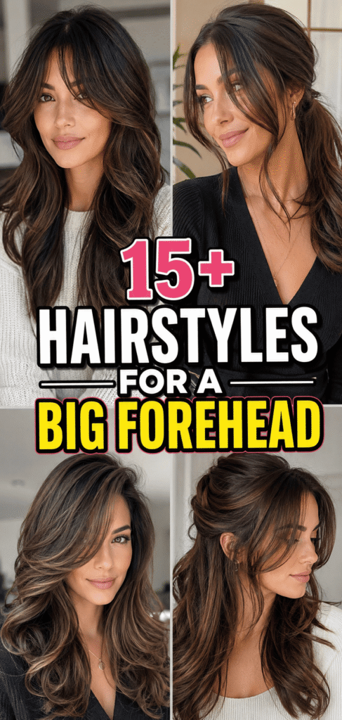 hairstyles for big foreheads