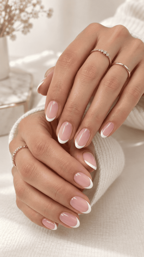 simple pink nail design
