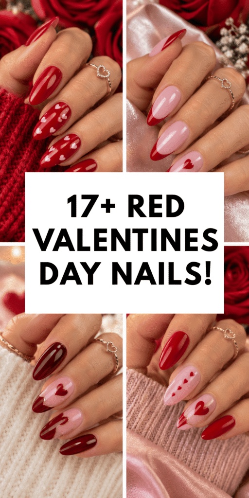 Red Valentines Day Nails