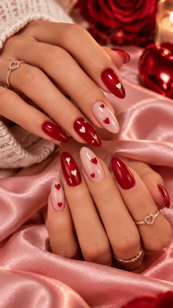 Almond Valentines Day Nails Inspo