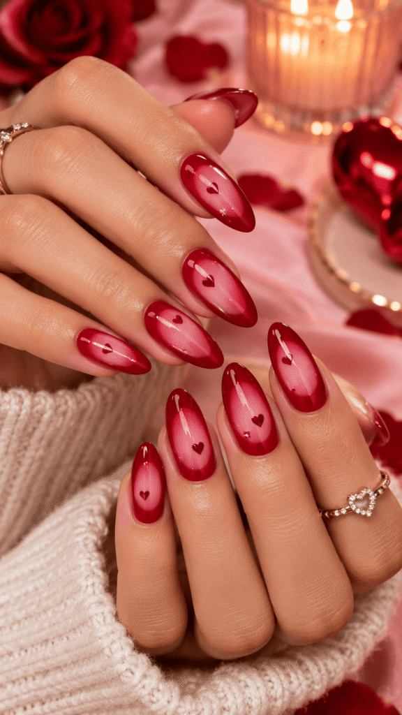 Almond Valentines Day Nails Inspo